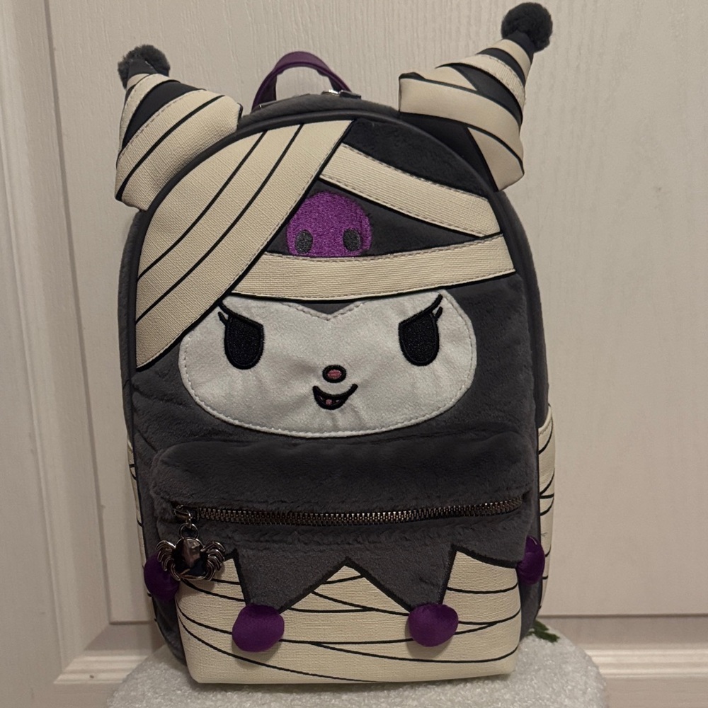 Her Universe Gray and Cream Kuromi Mummy mini backpack NWT